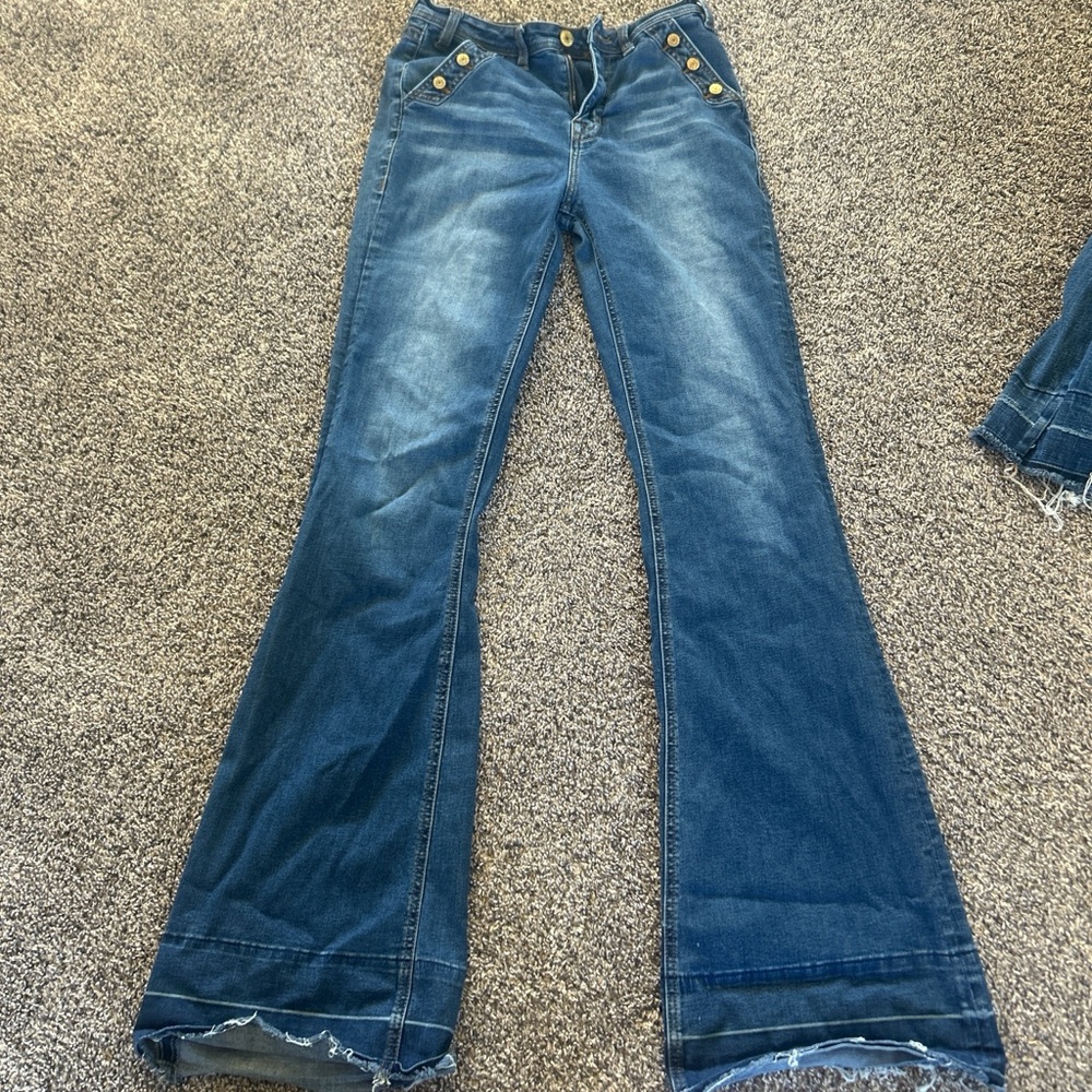Rock & Roll Cowgirl Dark Blue Flare Jeans